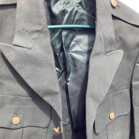 Vintage U.S. Army Men's Coat Green 36R Dress Uniform DeRossi & Son Overcoat - Picture 3 of 10